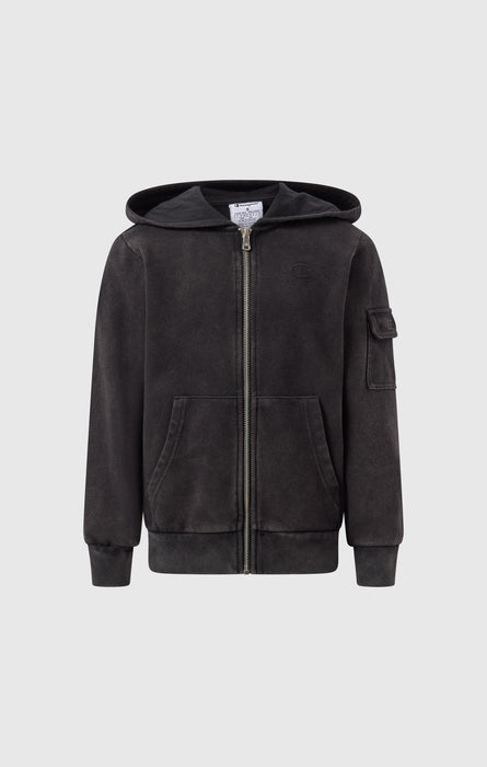 Felpa con Cappuccio e Zip Intera Effetto Slavato da Bambino Icons