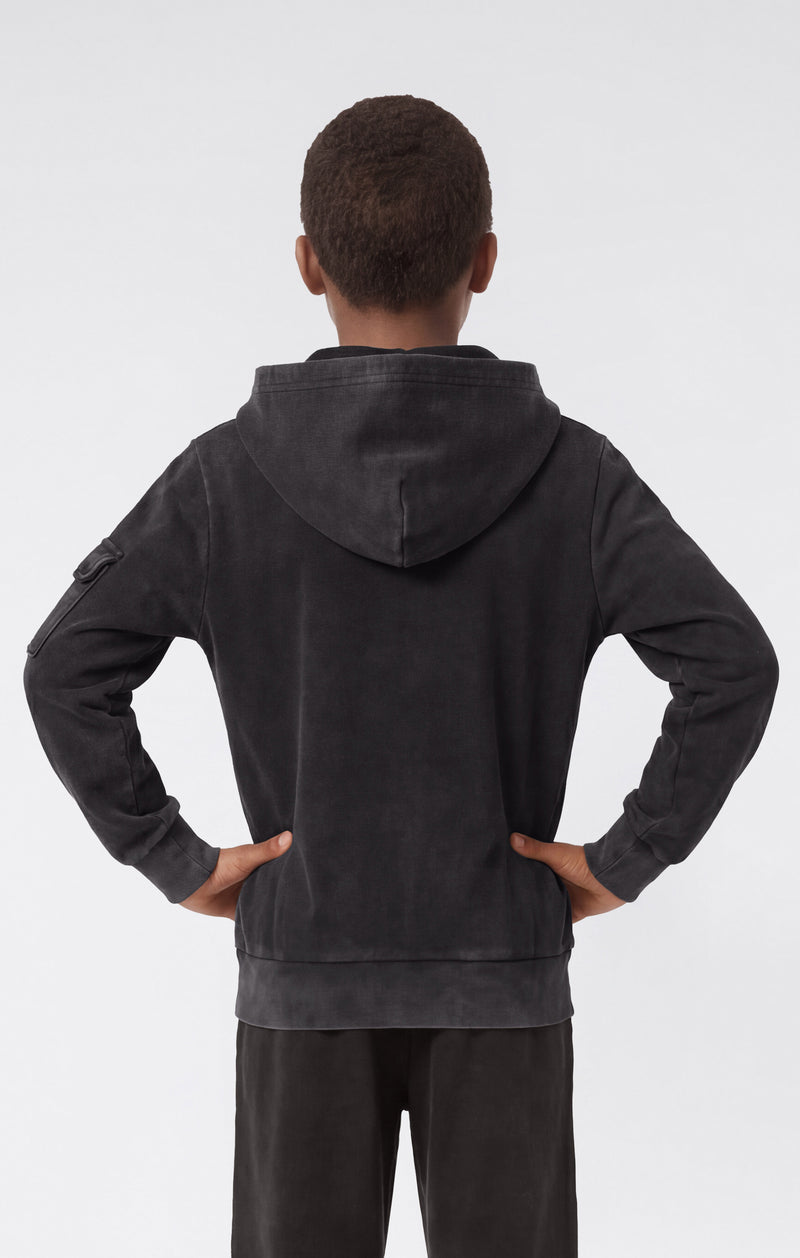 Sweat à capuche zippé effet délavé pour garçon Icons