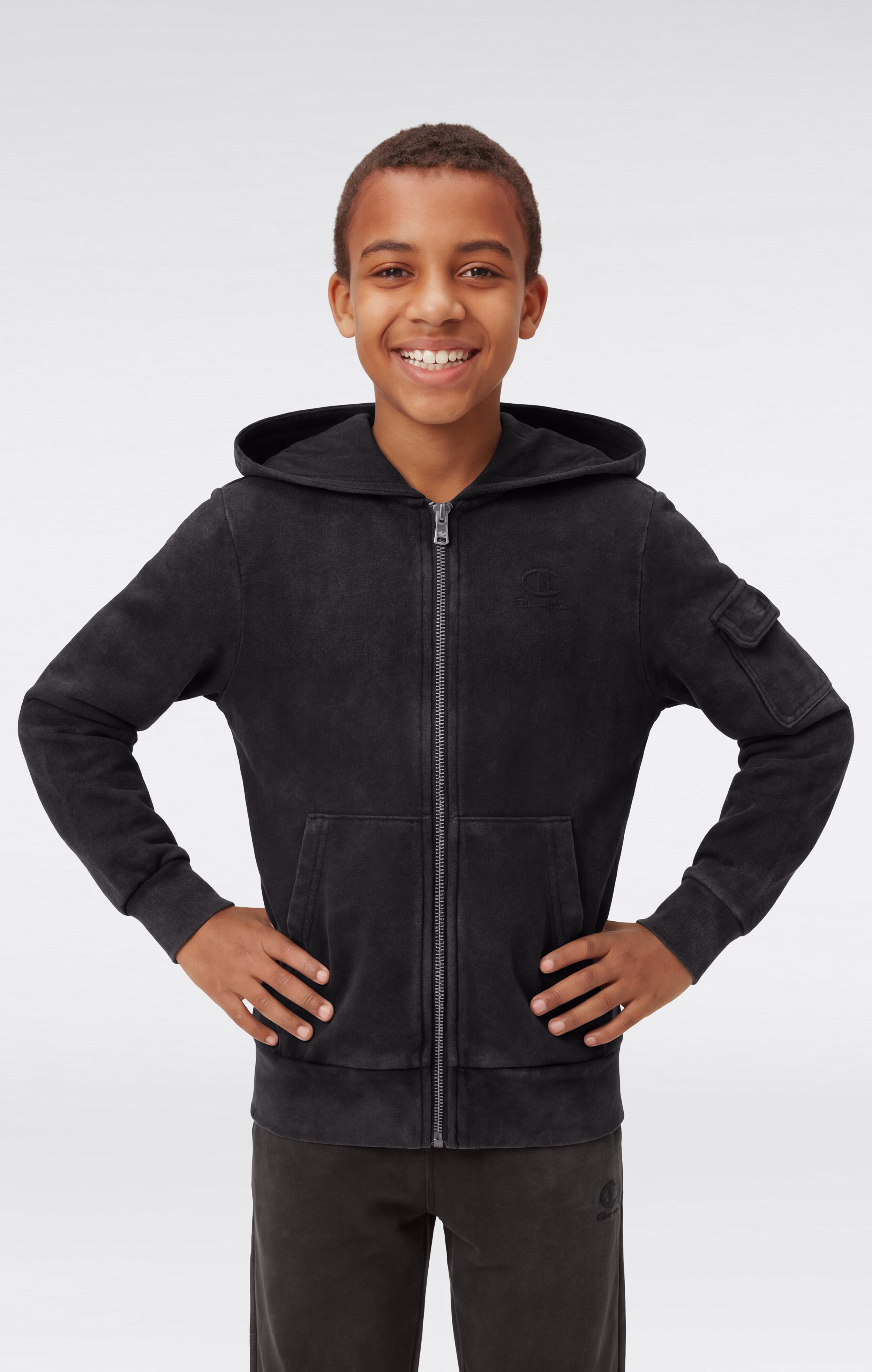 Sweat à capuche zippé effet délavé pour garçon Icons