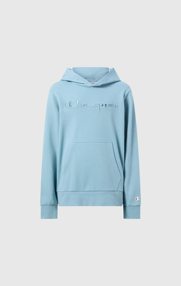 Leichter Jungen Hoodie mit ton-in-ton gesticktem Maxi-Logo Icons