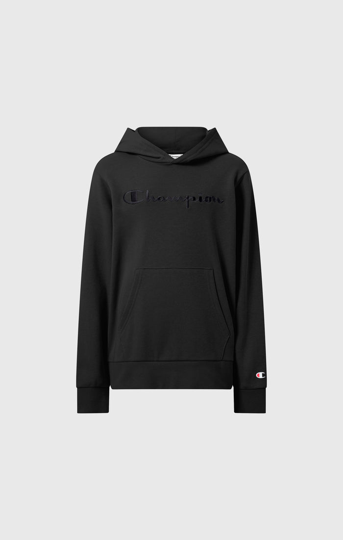 Leichter Jungen Hoodie mit ton-in-ton gesticktem Maxi-Logo Icons