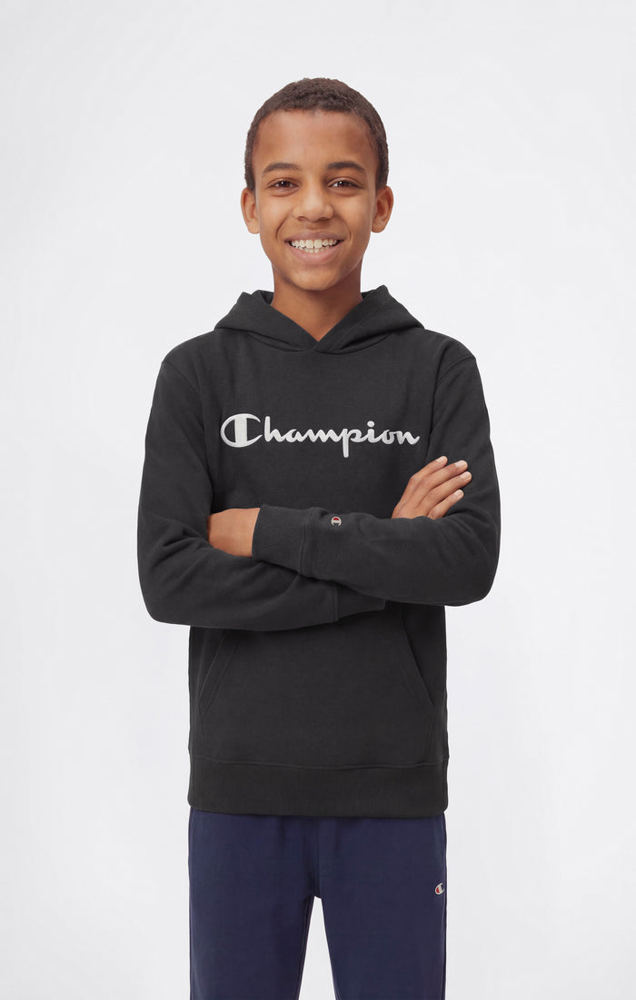 Boys’ Lightweight Hooded Sweatshirt with Tonal Embroidered Maxi Logo Icons