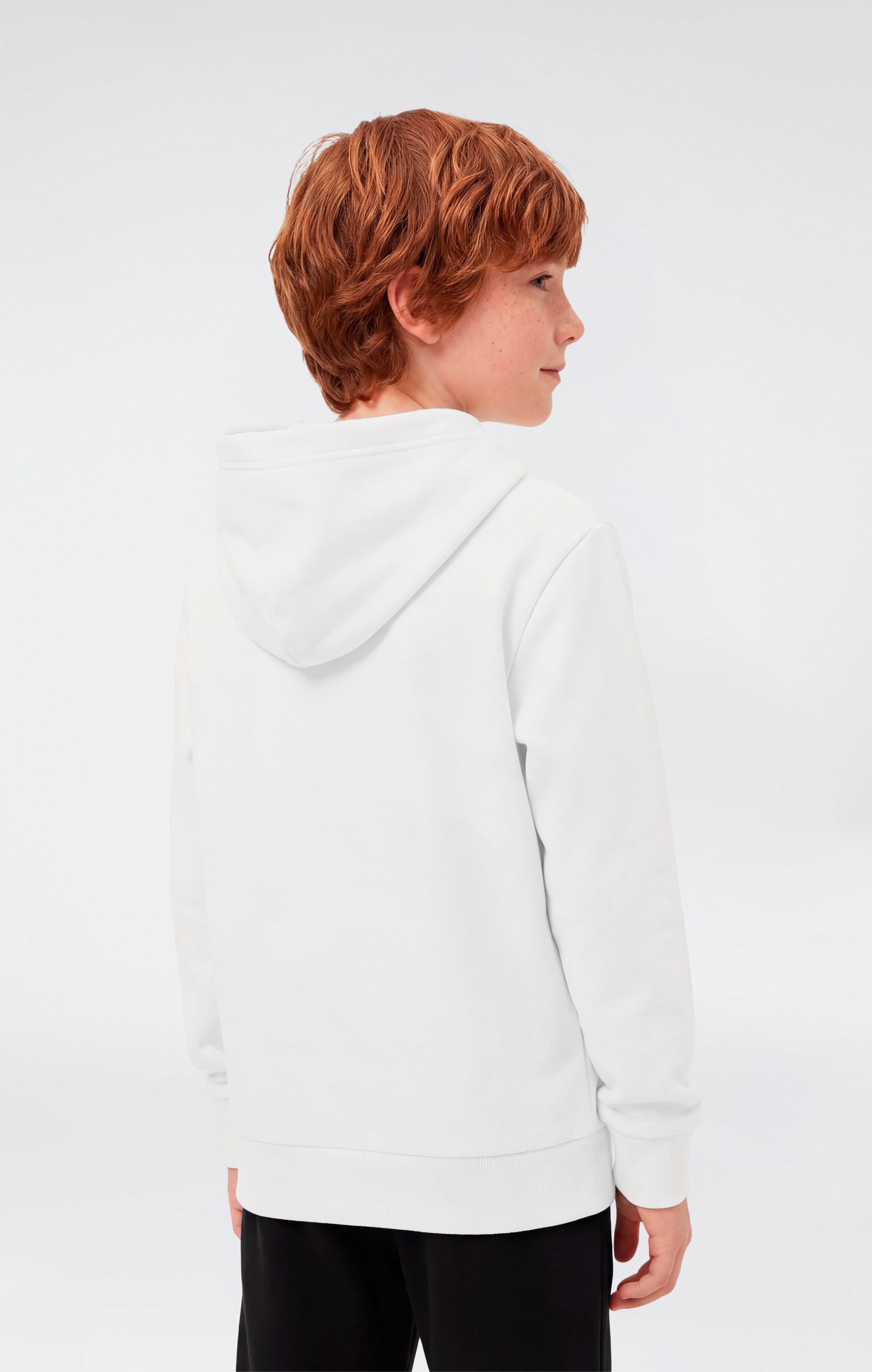 Sweat Léger à Capuche avec Maxi Logo Ton sur Ton Brodé pour Garçon Icons