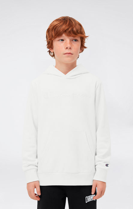 Leichter Jungen Hoodie mit ton-in-ton gesticktem Maxi-Logo Icons