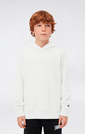 Boys’ Lightweight Hooded Sweatshirt with Tonal Embroidered Maxi Logo Icons