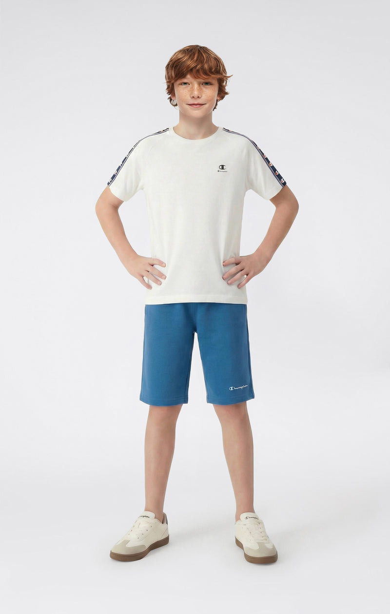 Boys’ Bermuda Shorts with Small Embroidered Logo Icons