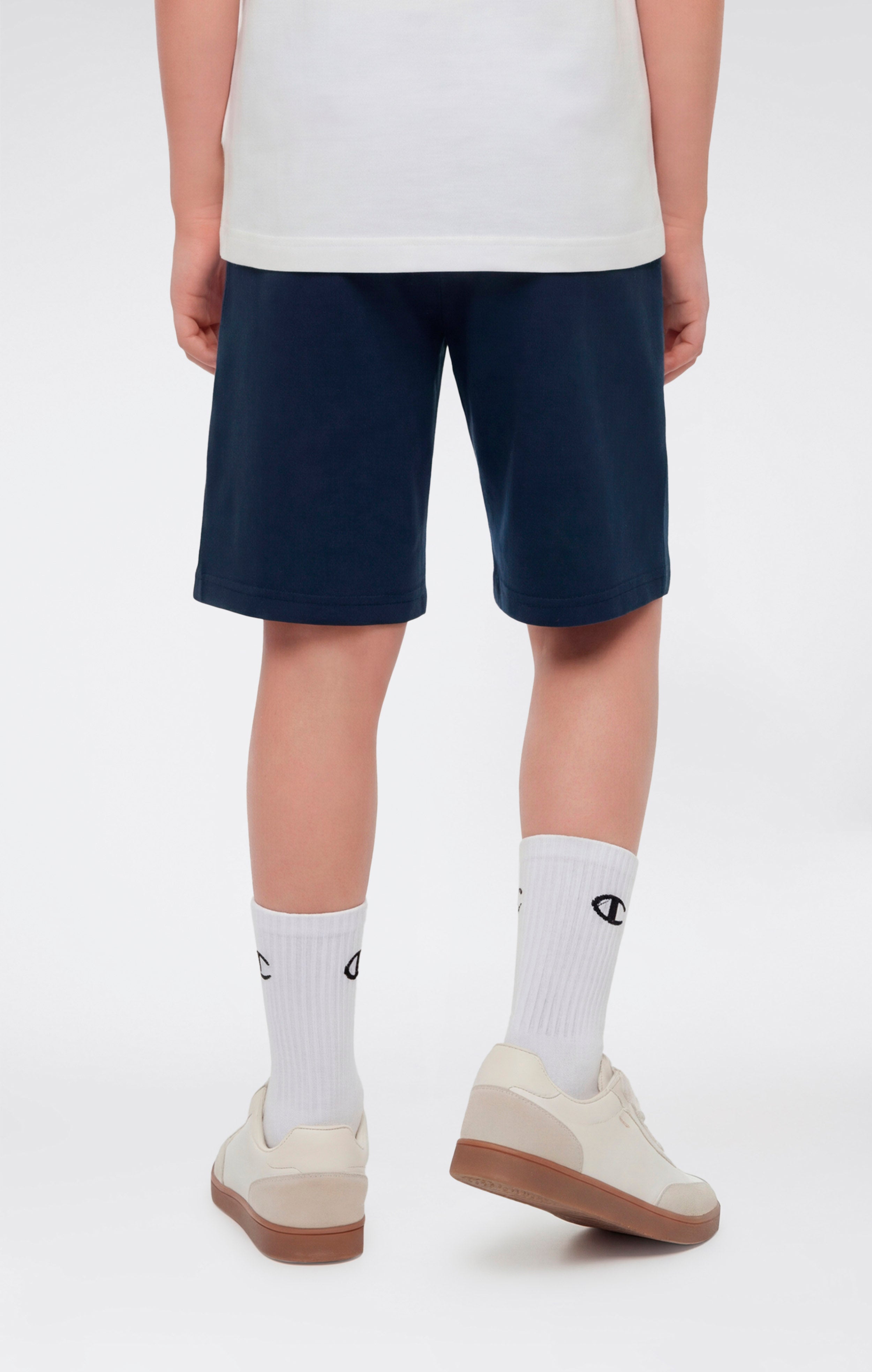 Boys’ Bermuda Shorts with Small Embroidered Logo Icons