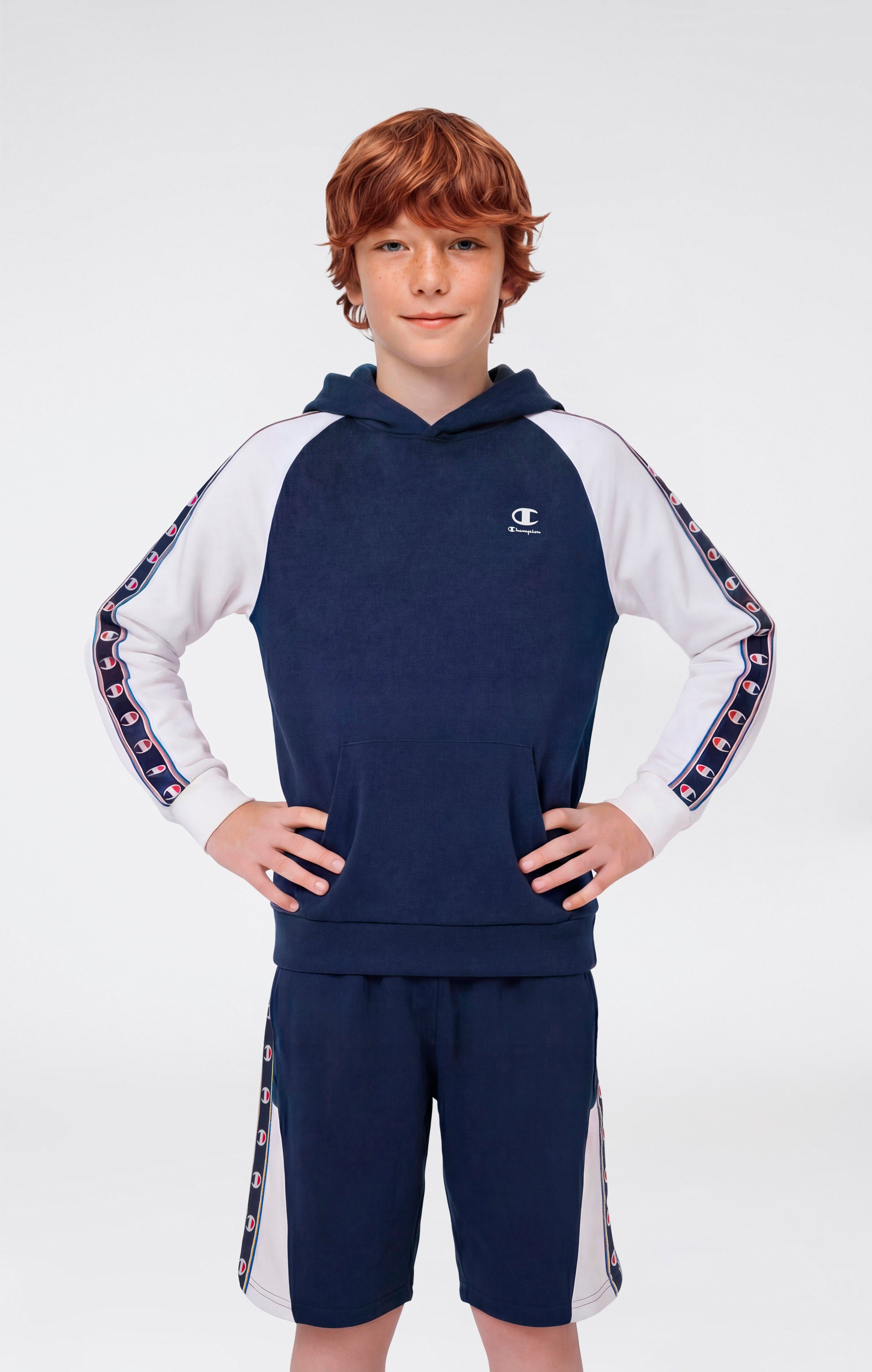 Boys’ Hooded Sweatshirt with C-Logo Tape