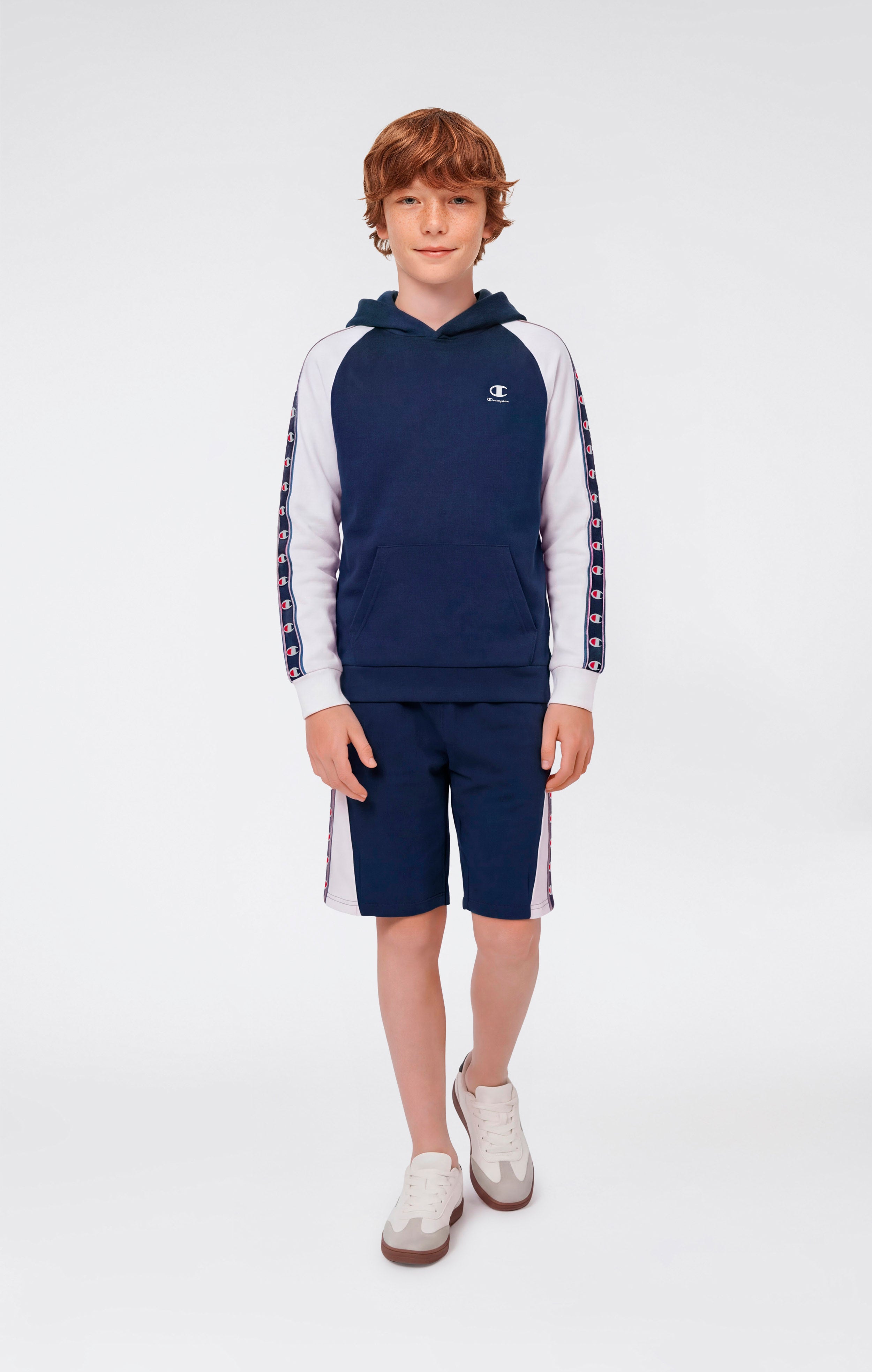 Boys’ Hooded Sweatshirt with C-Logo Tape