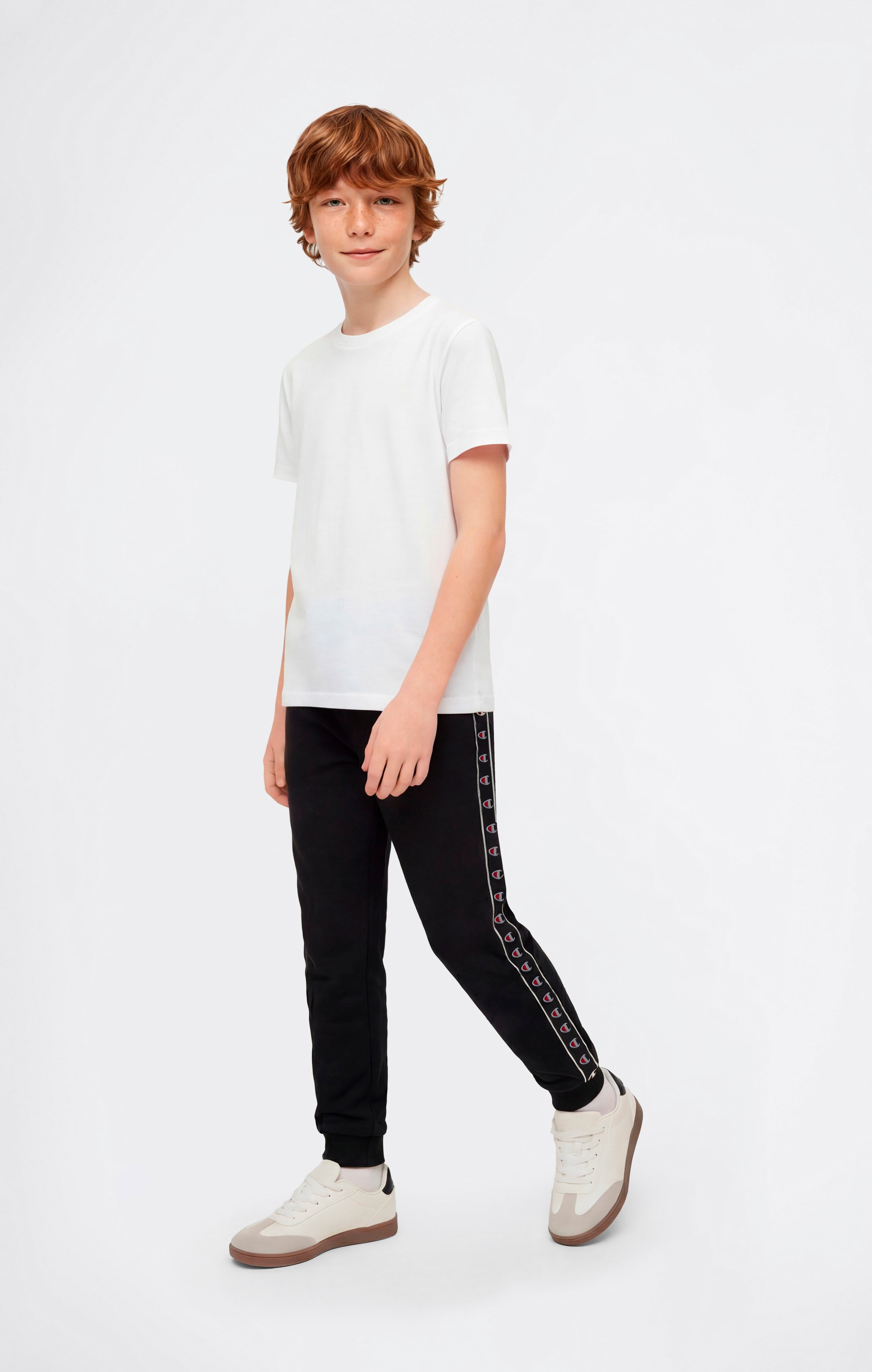 Pantaloni con Fondo a Costina e Tape Logo da Bambino