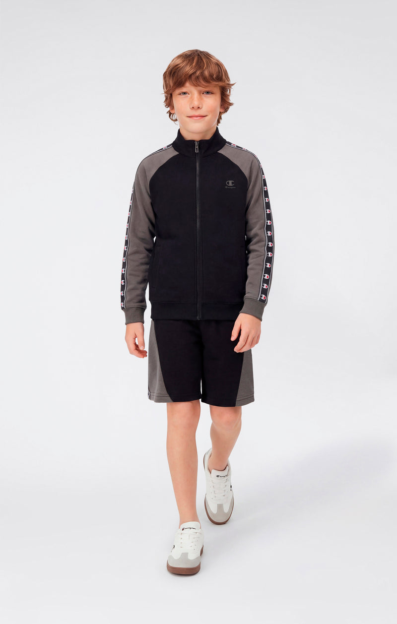 Sweat zippé avec bande logo pour garçon