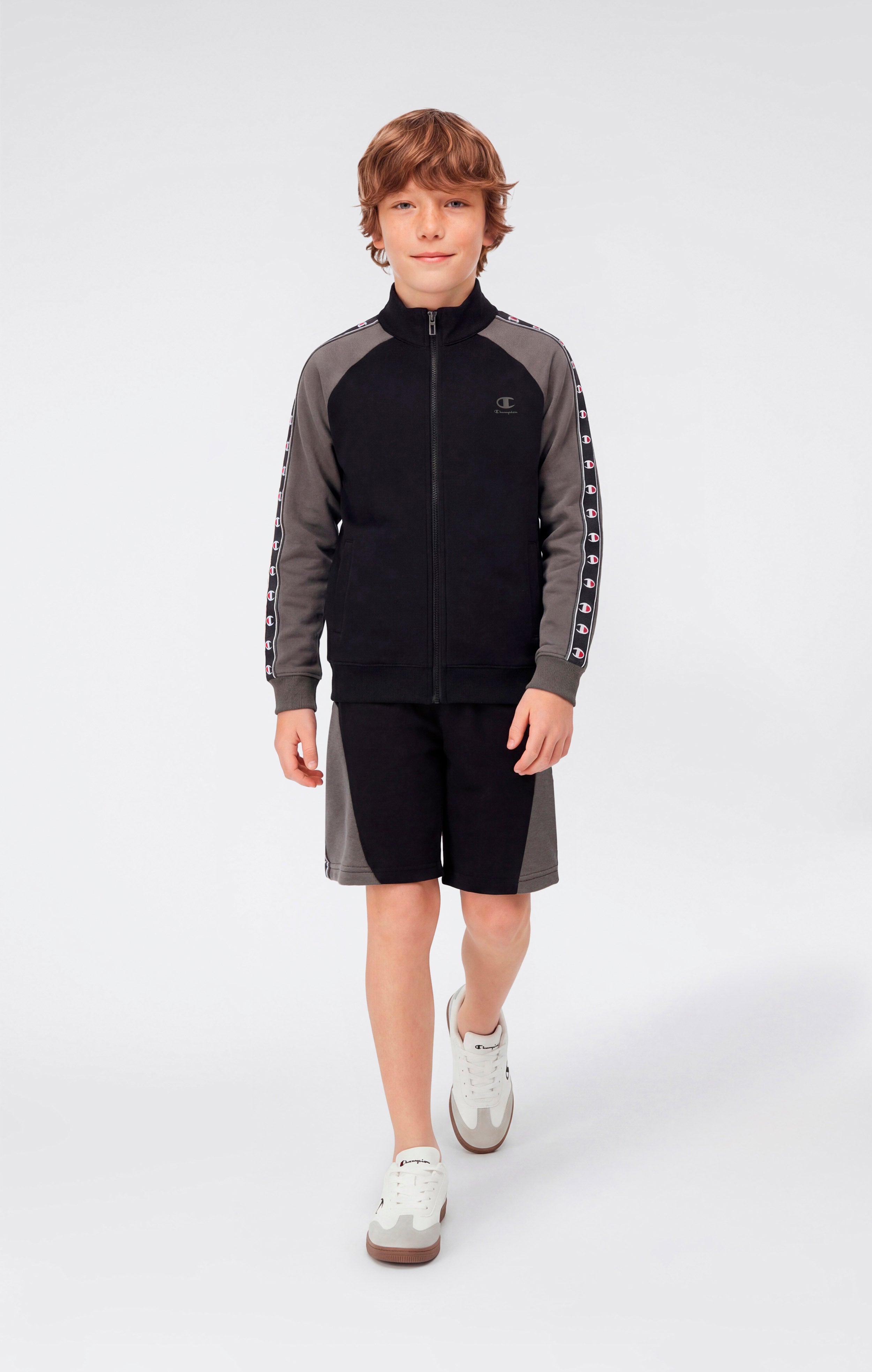 Sweat zippé avec bande logo pour garçon