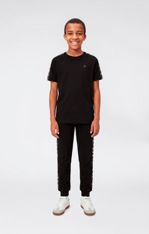 Jungen T-Shirt mit Rundhalsausschnitt und Logo-Tape