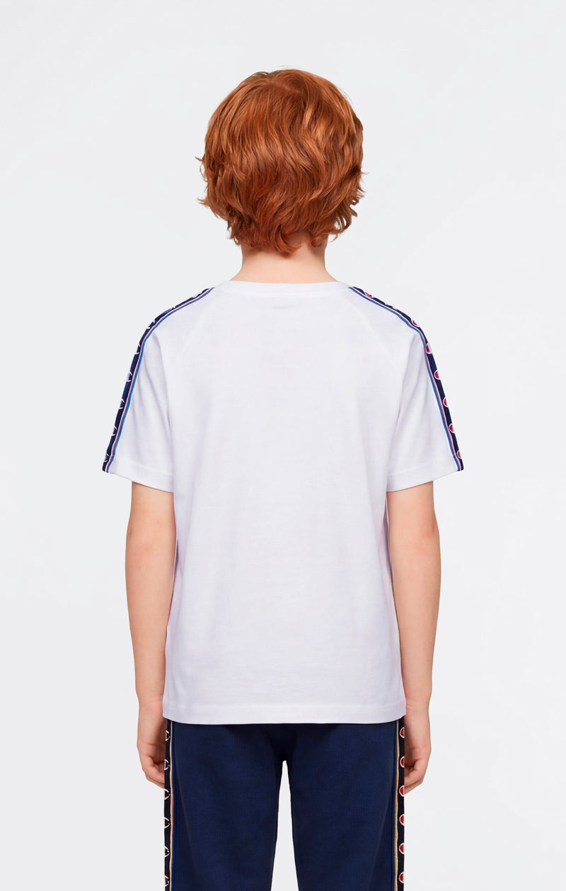 Jungen T-Shirt mit Rundhalsausschnitt und Logo-Tape