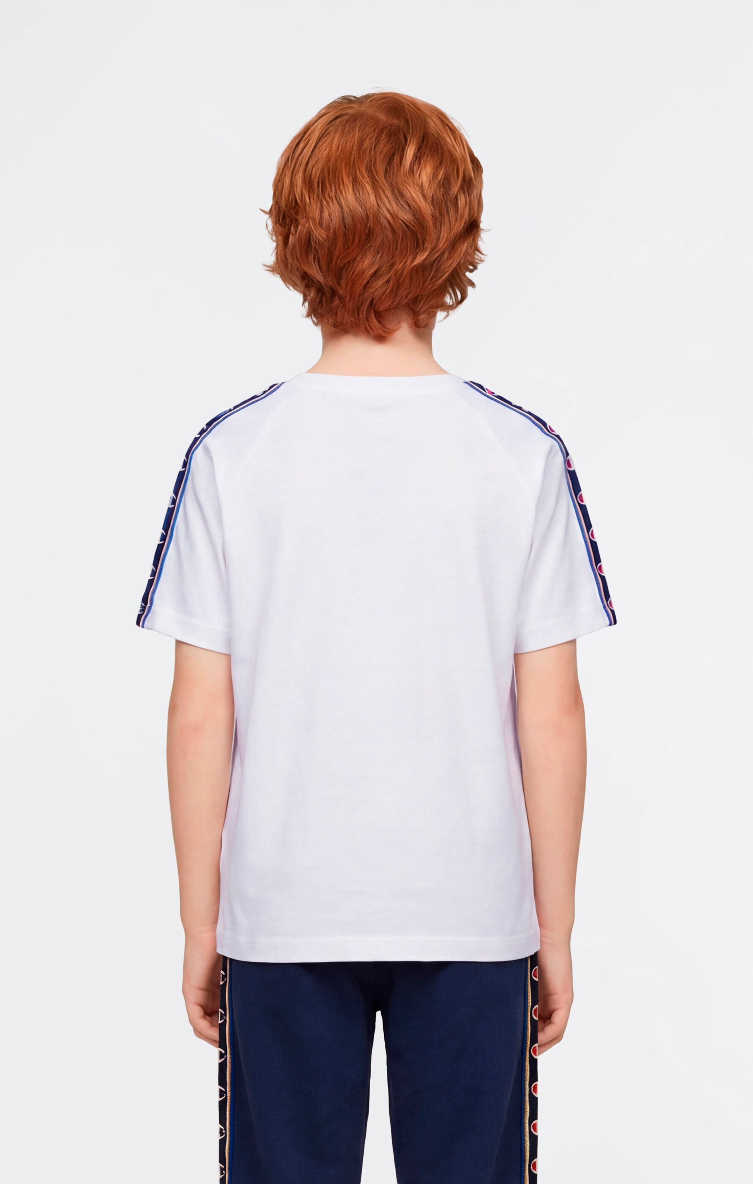 Jungen T-Shirt mit Rundhalsausschnitt und Logo-Tape