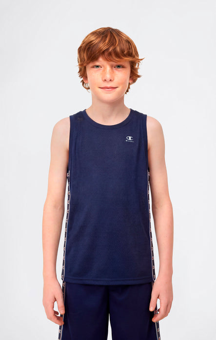 Canotta in Mesh con Tape Logo da Bambino