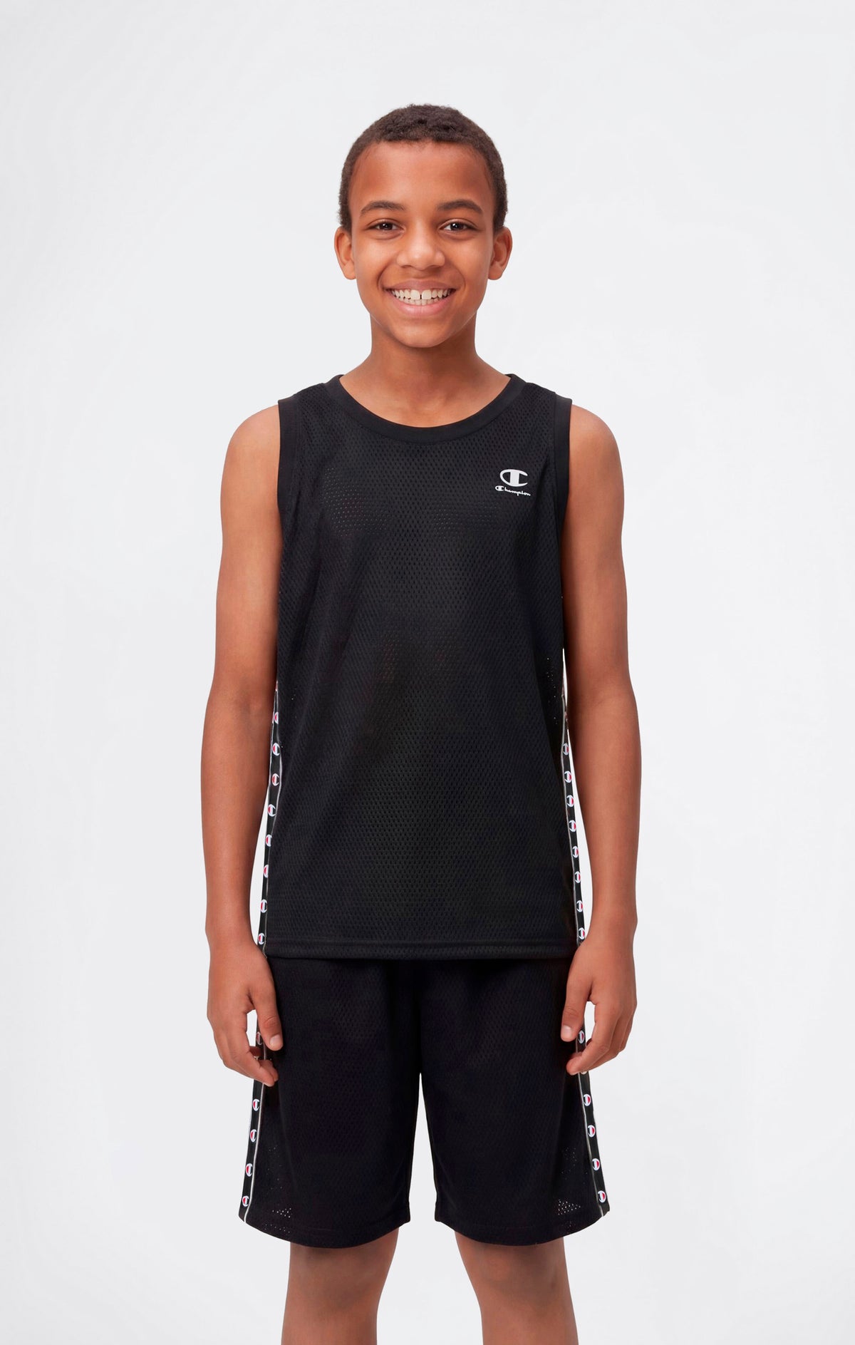 Boys’ Mesh Tank with Tape Logo
