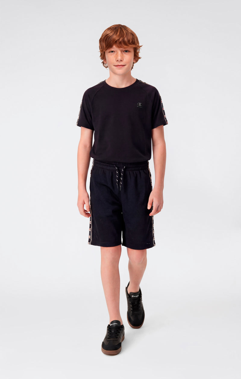 Boys’ Mesh Bermuda Shorts with Tape Logo