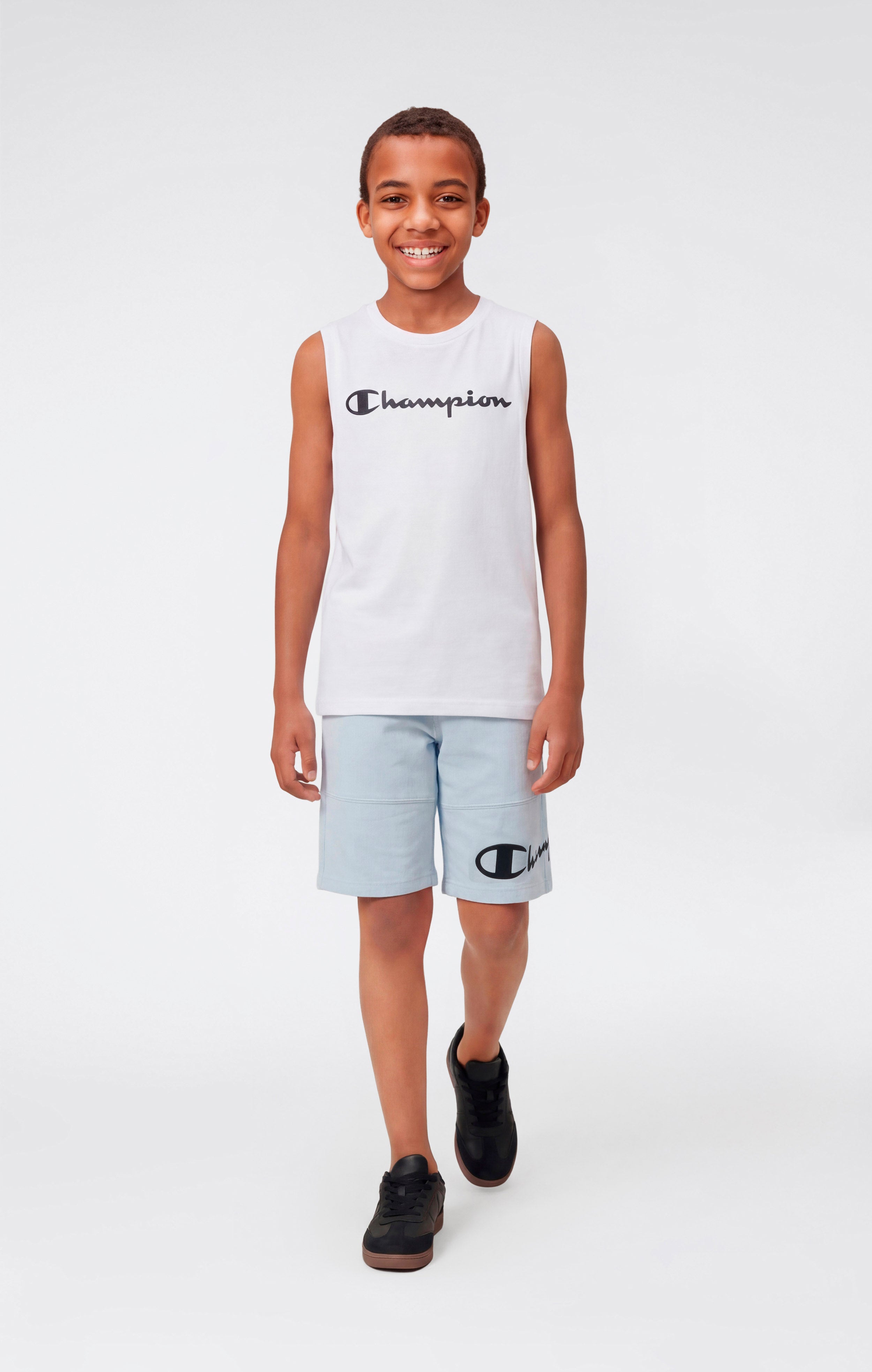 Boys’ Cotton Shorts with Maxi Printed Logo