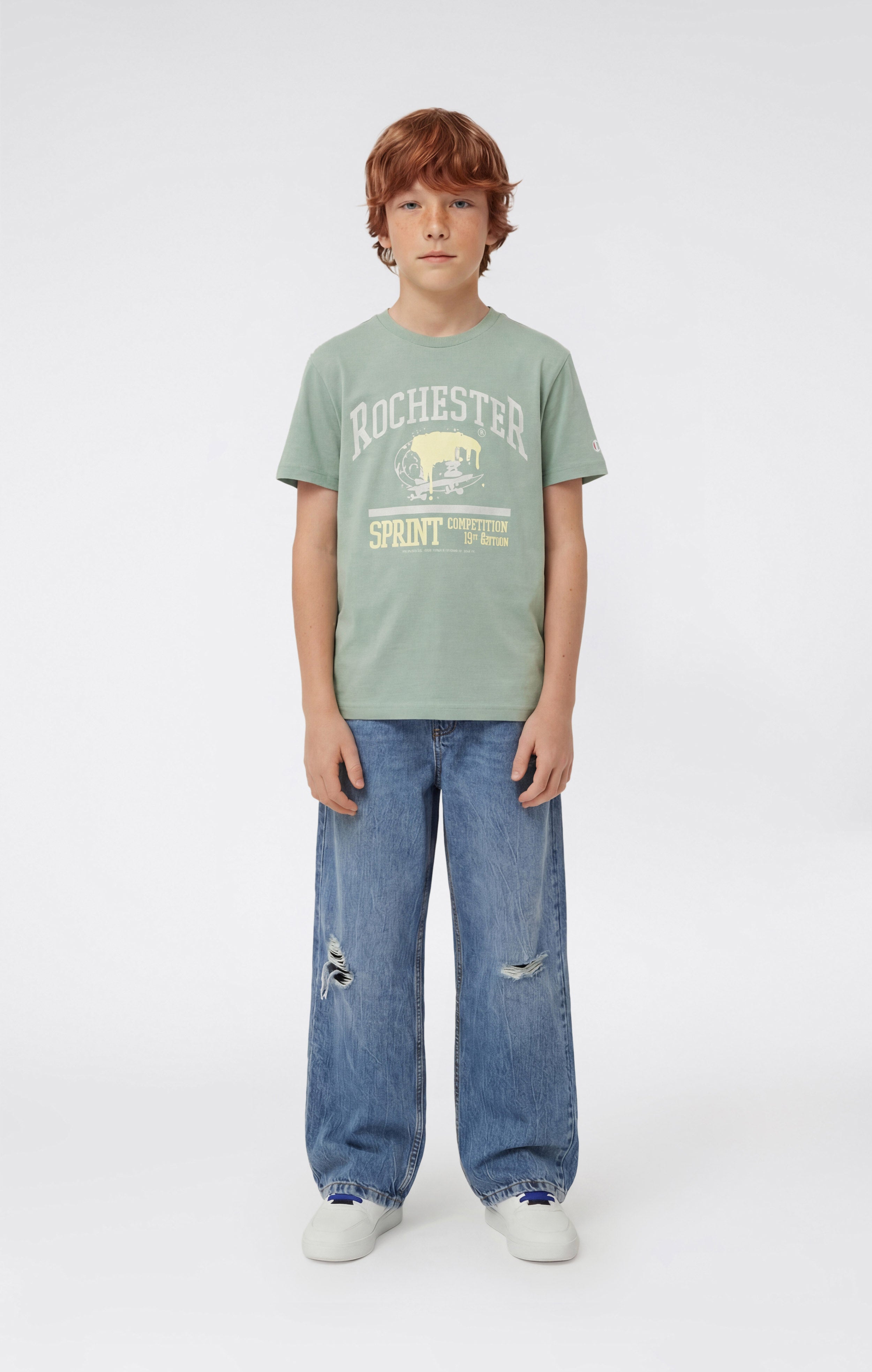 Boys’ Crewneck T-shirt with Puff Print