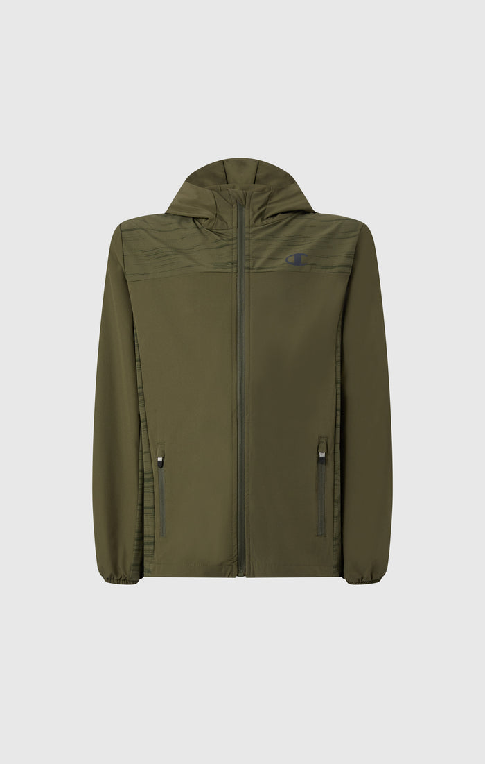 Boys’ Hooded Full Zip Jacket In Stretch Nylon