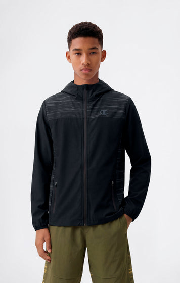 Boys’ Hooded Full Zip Jacket In Stretch Nylon