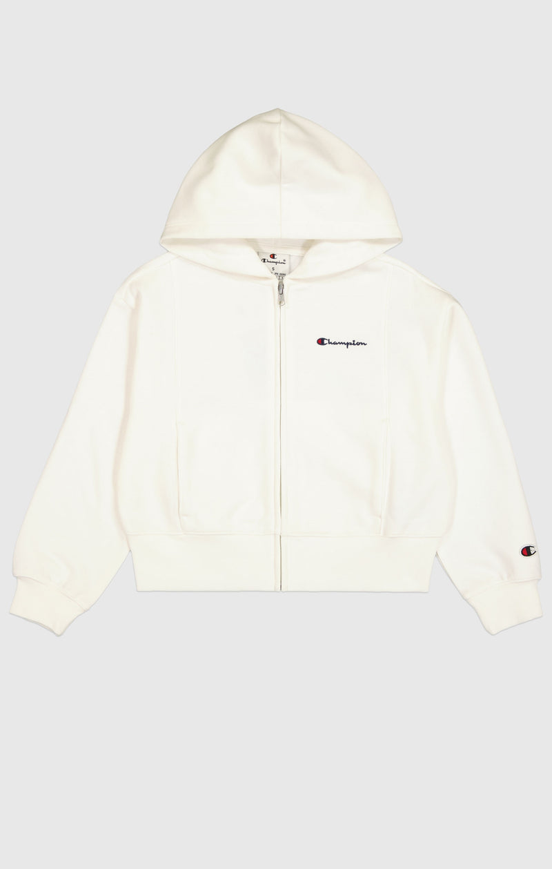 Girls Full Zip Hoodie Cream script shop Champion Sweden