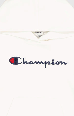 Girls' Ultra-Lightweight Hoodie with Large Embroidered Logo White