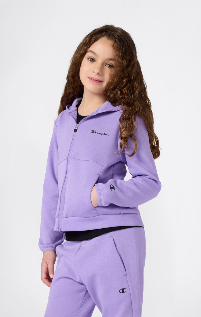 Felpa Con Cappuccio E Zip Intera X Pro Interlock Bambina C-Tech