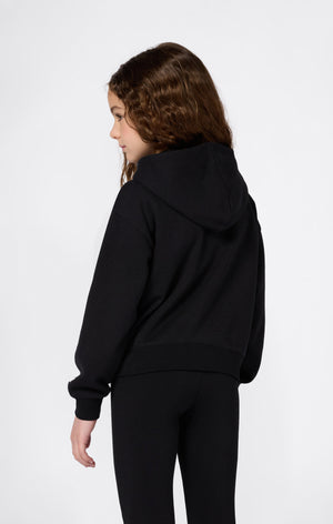 Sweat À Capuche Zippé Intégral À Intérieur Gratté Icons Fille