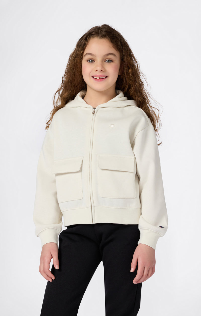 Girls’ Hooded Full Zip Fleece Sweatshirt Icons