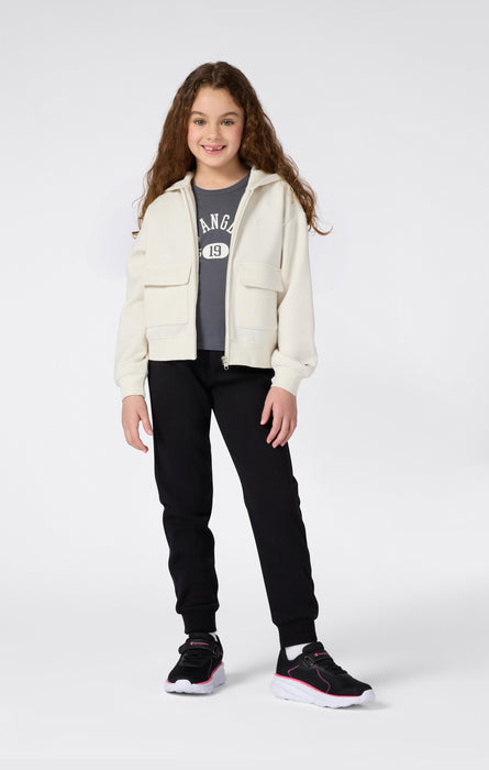 Girls’ Hooded Full Zip Fleece Sweatshirt Icons