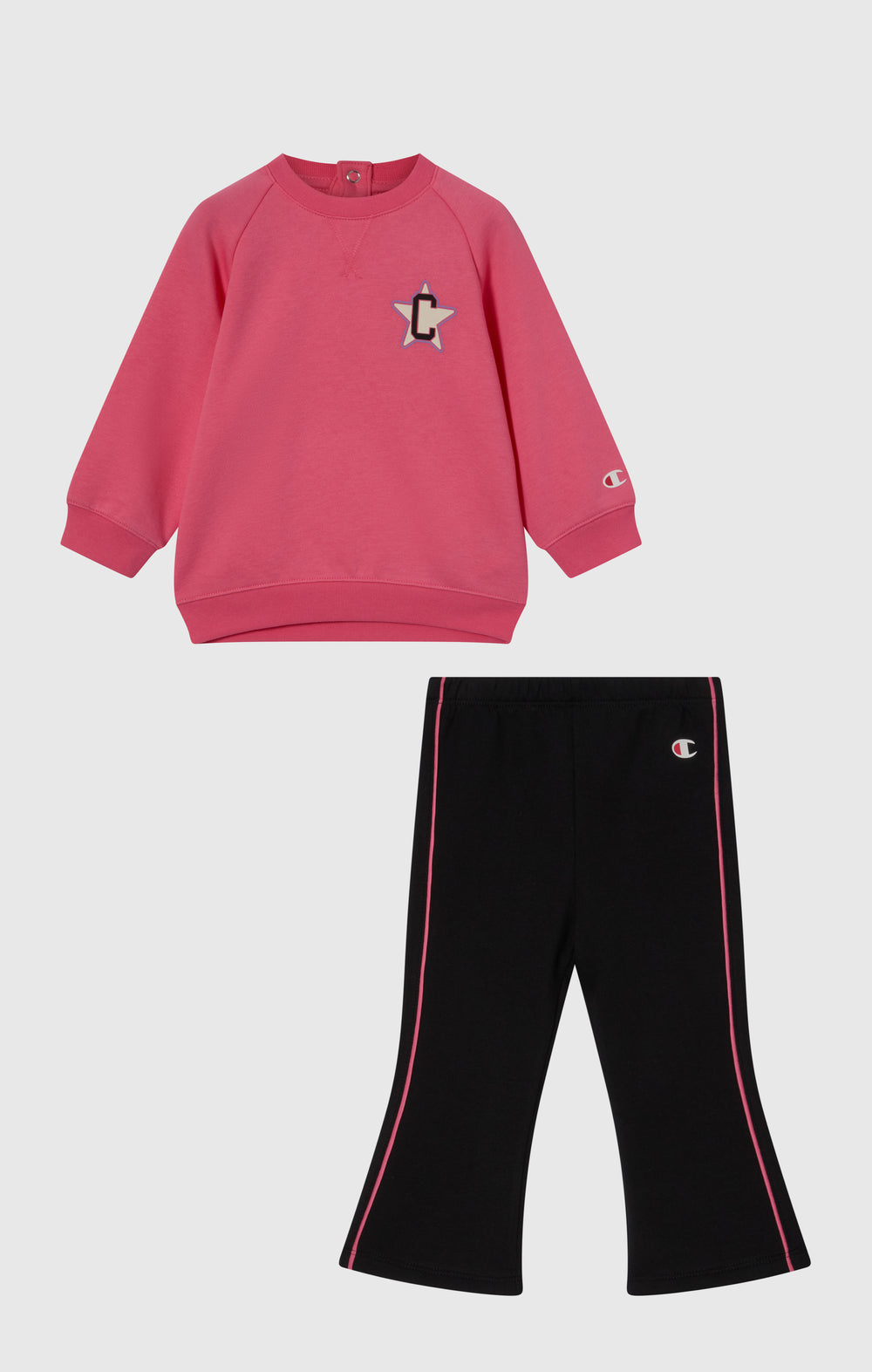 Girls' Sweatsuit with Contrast Flared Pants