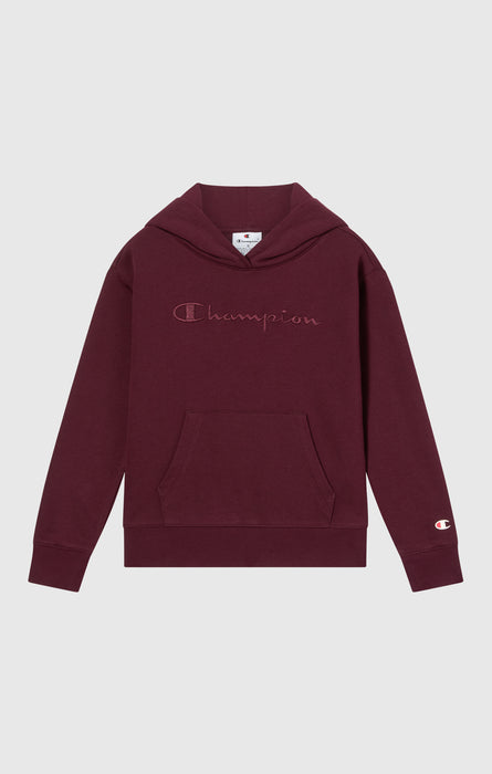 Girls’ Fleece Hoodie with Big Embroidered Logo Icons