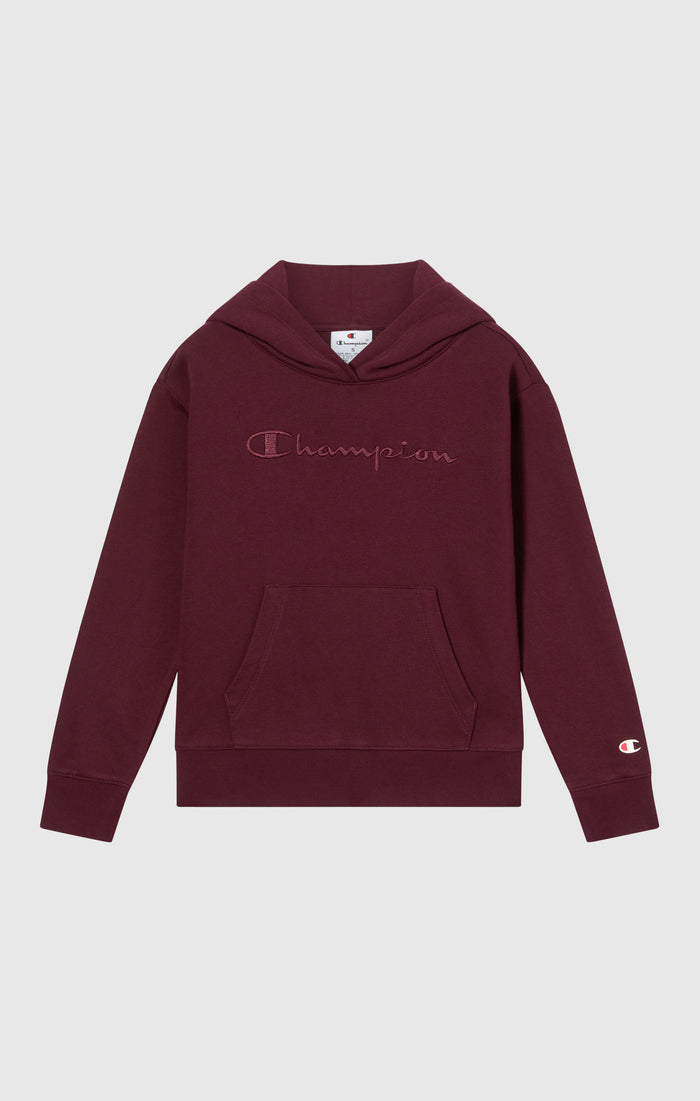 Girls’ Fleece Hoodie with Big Embroidered Logo Icons