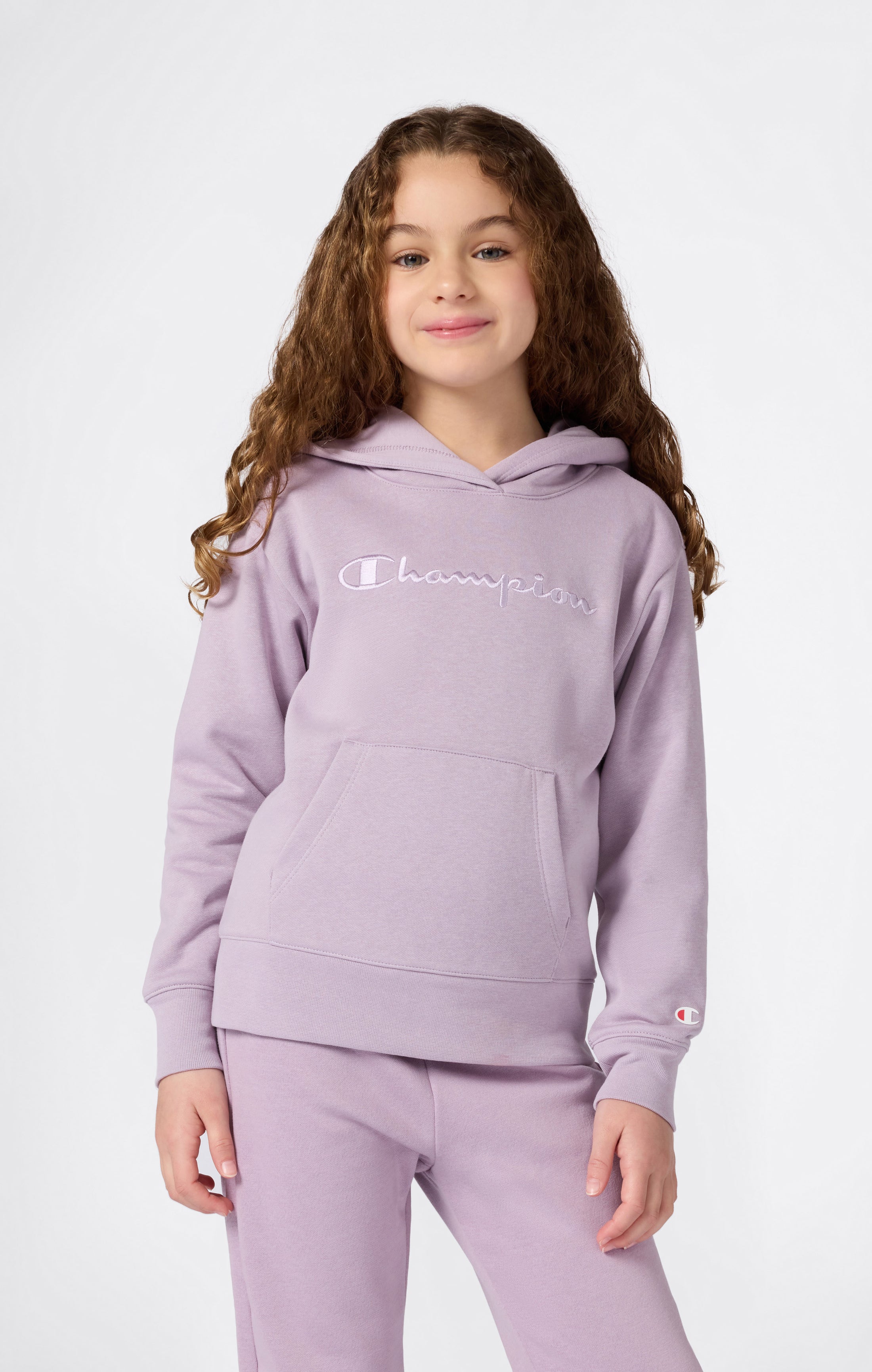 Kapuzenpullover Mit Angerautem Innenmaterial Und Großem Gesticktem Logo Icons Mädchen