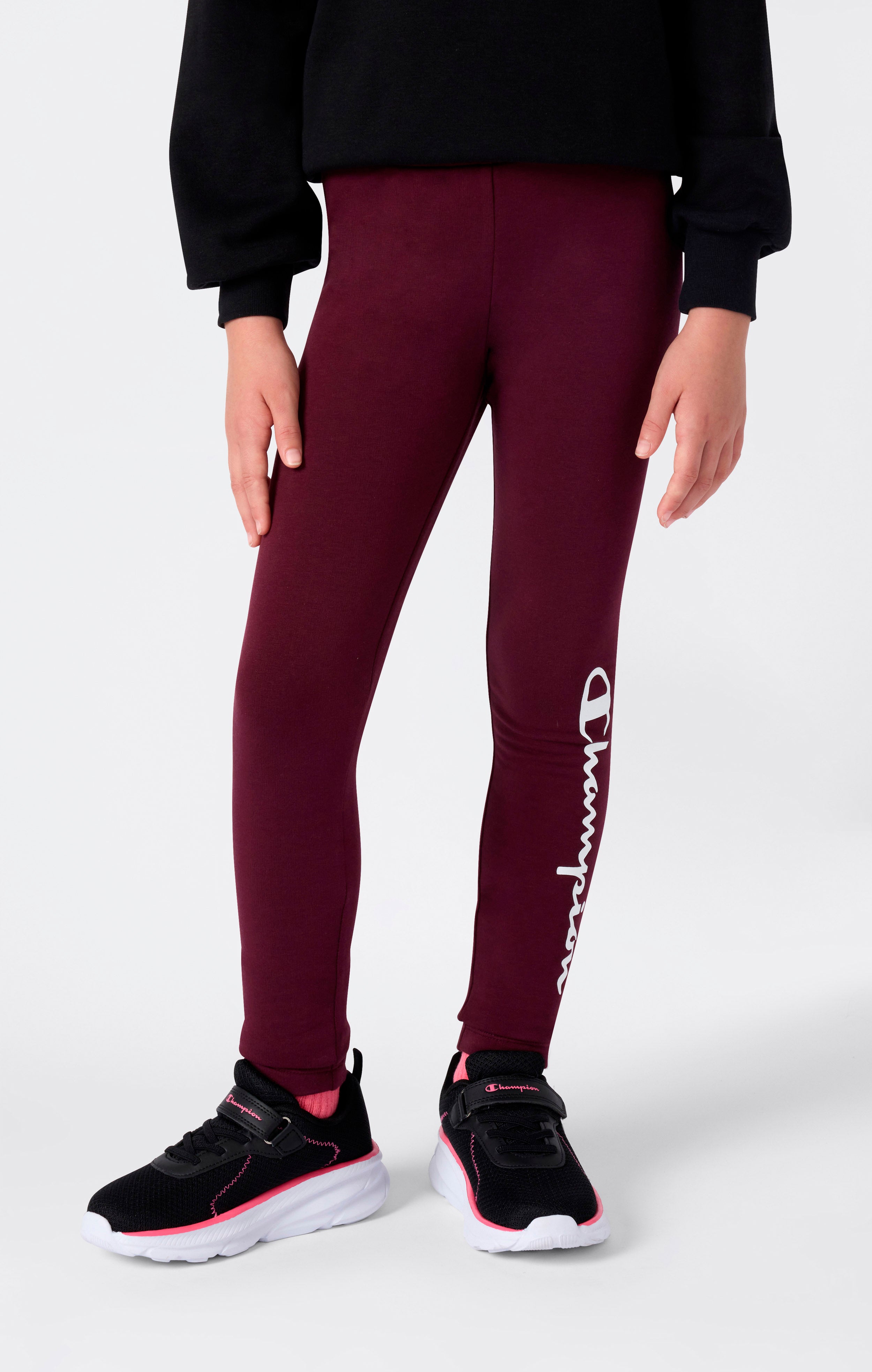 Leggings aus Fleece mit Angerautem Innenmaterial für Mädchen mit Script-Logo