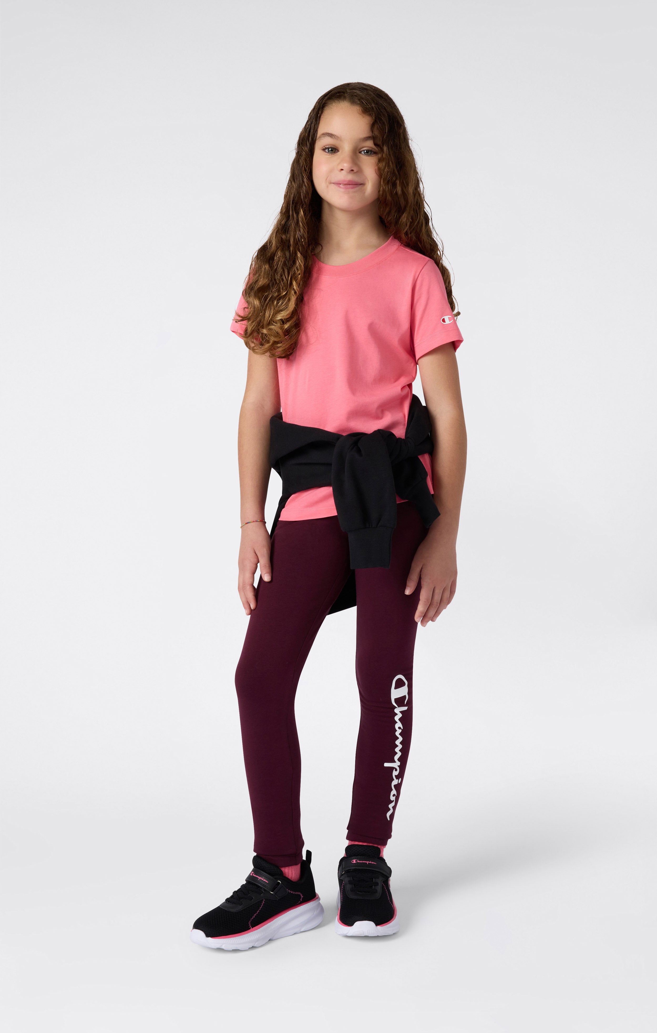 Leggings aus Fleece mit Angerautem Innenmaterial für Mädchen mit Script-Logo