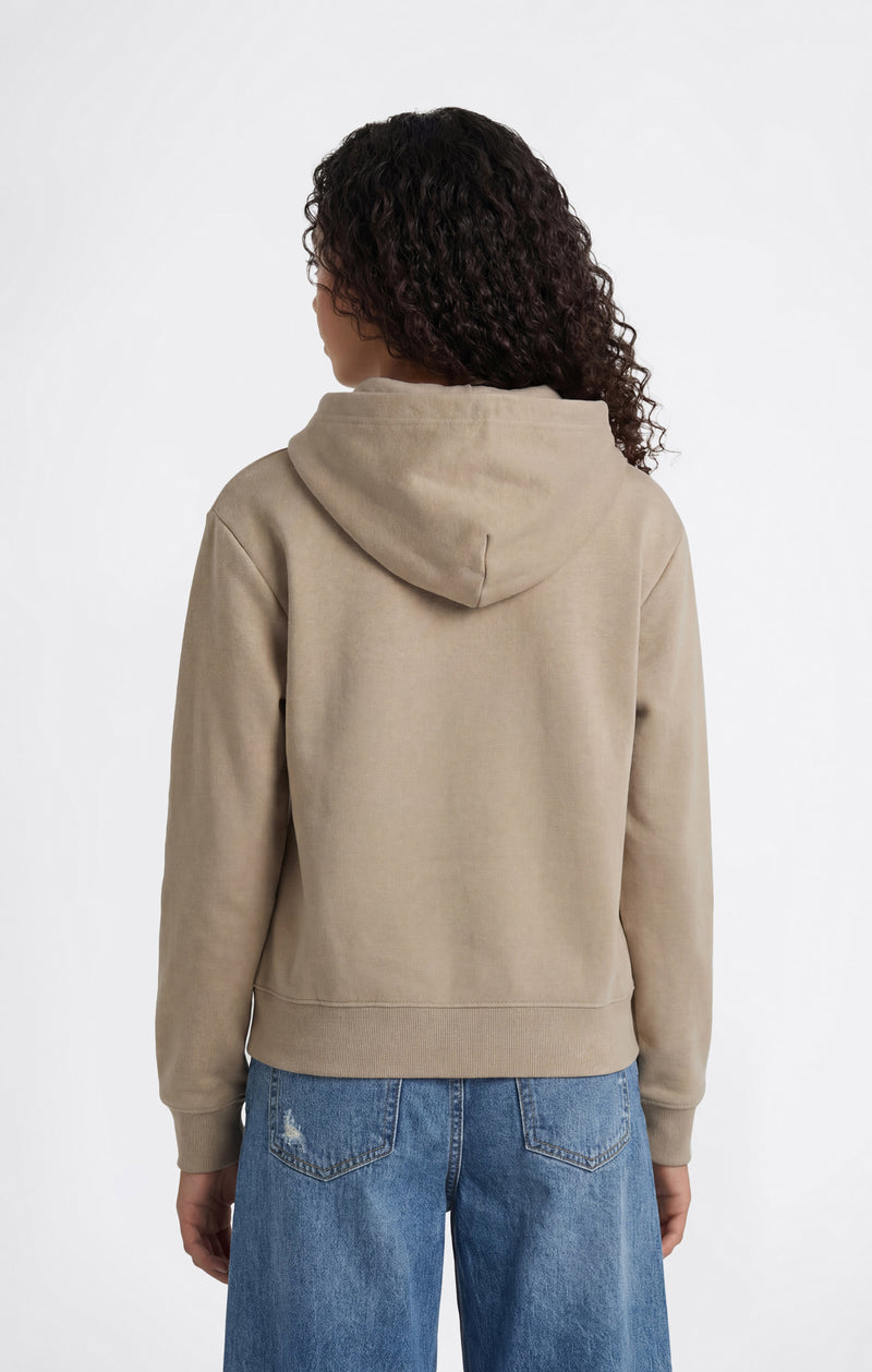 Girls’ Lightweight Hooded Sweatshirt with Tonal Embroidered Maxi Logo Icons