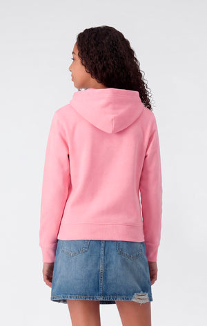 Girls’ Lightweight Hooded Sweatshirt with Tonal Embroidered Maxi Logo Icons