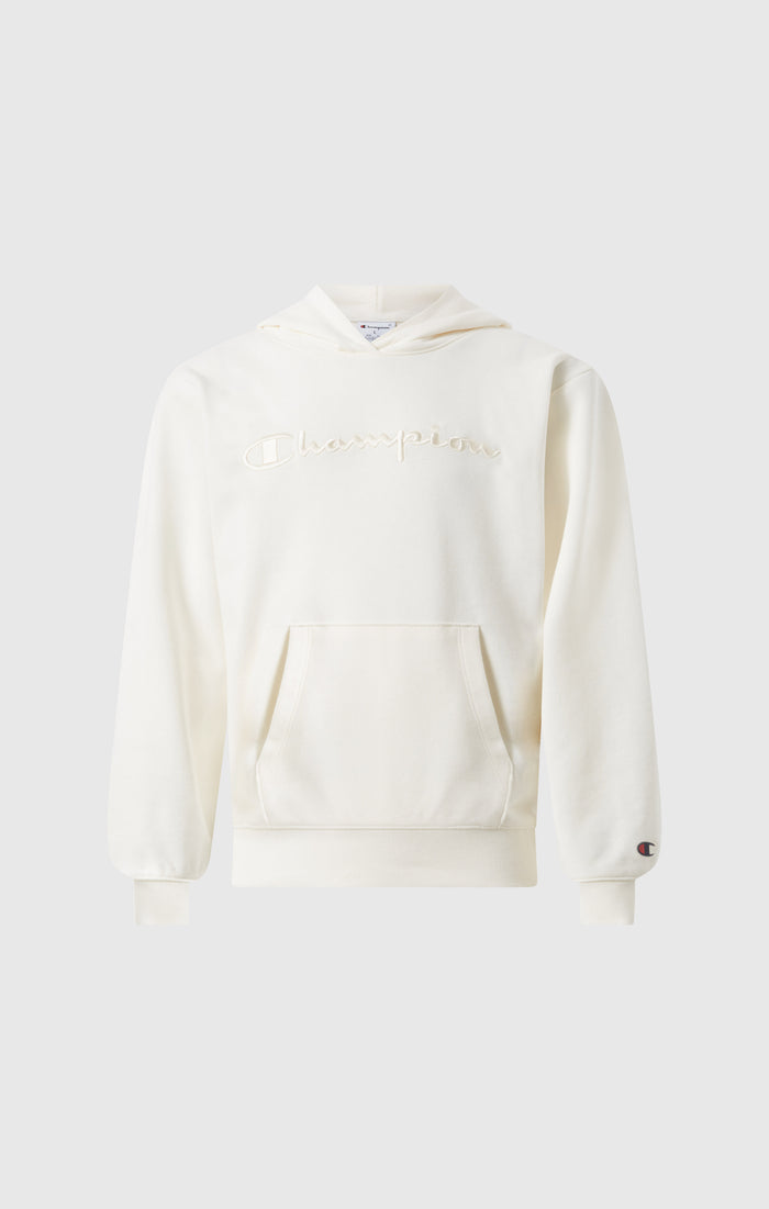 Girls’ Lightweight Hooded Sweatshirt with Tonal Embroidered Maxi Logo Icons