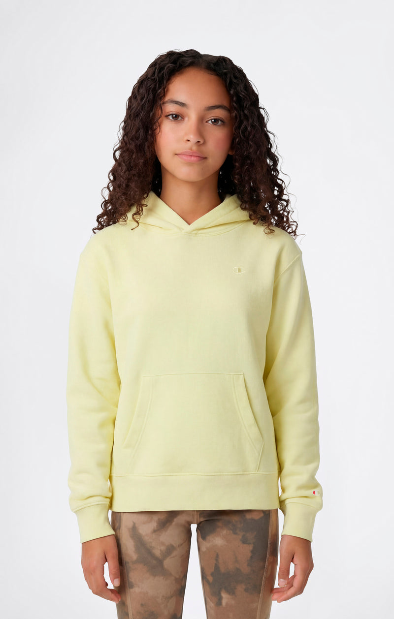 Girls’ Lightweight Hooded Sweatshirt with Tonal Embroidered “C” Logo Icons