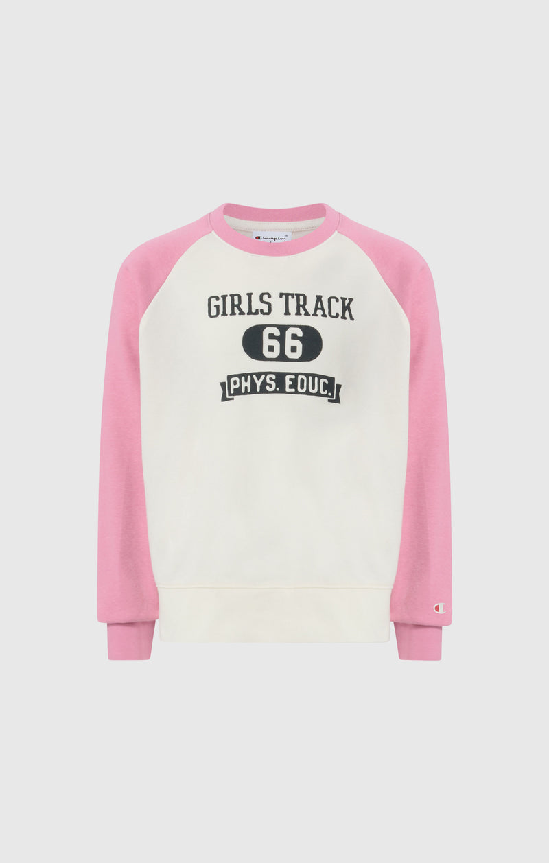 Girls’ Lightweight Crewneck Sweatshirt with Graphic Icons