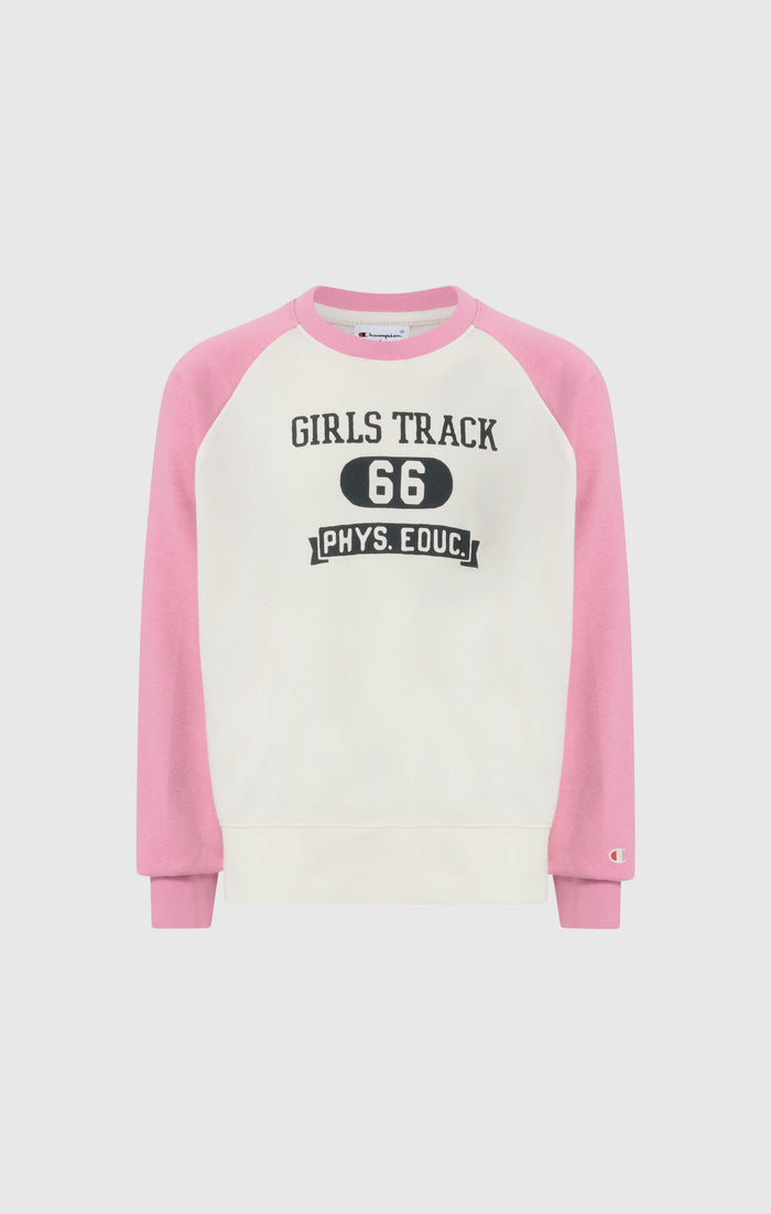 Girls’ Lightweight Crewneck Sweatshirt with Graphic Icons
