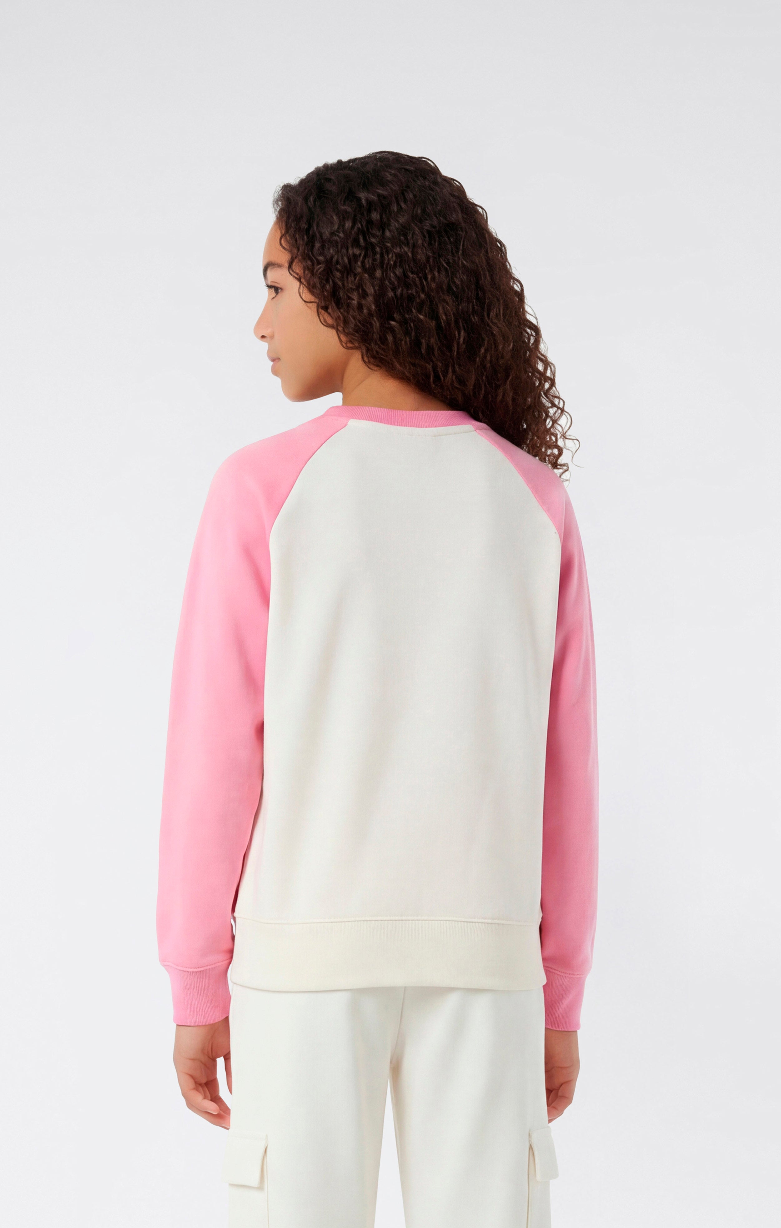 Girls’ Lightweight Crewneck Sweatshirt with Graphic Icons