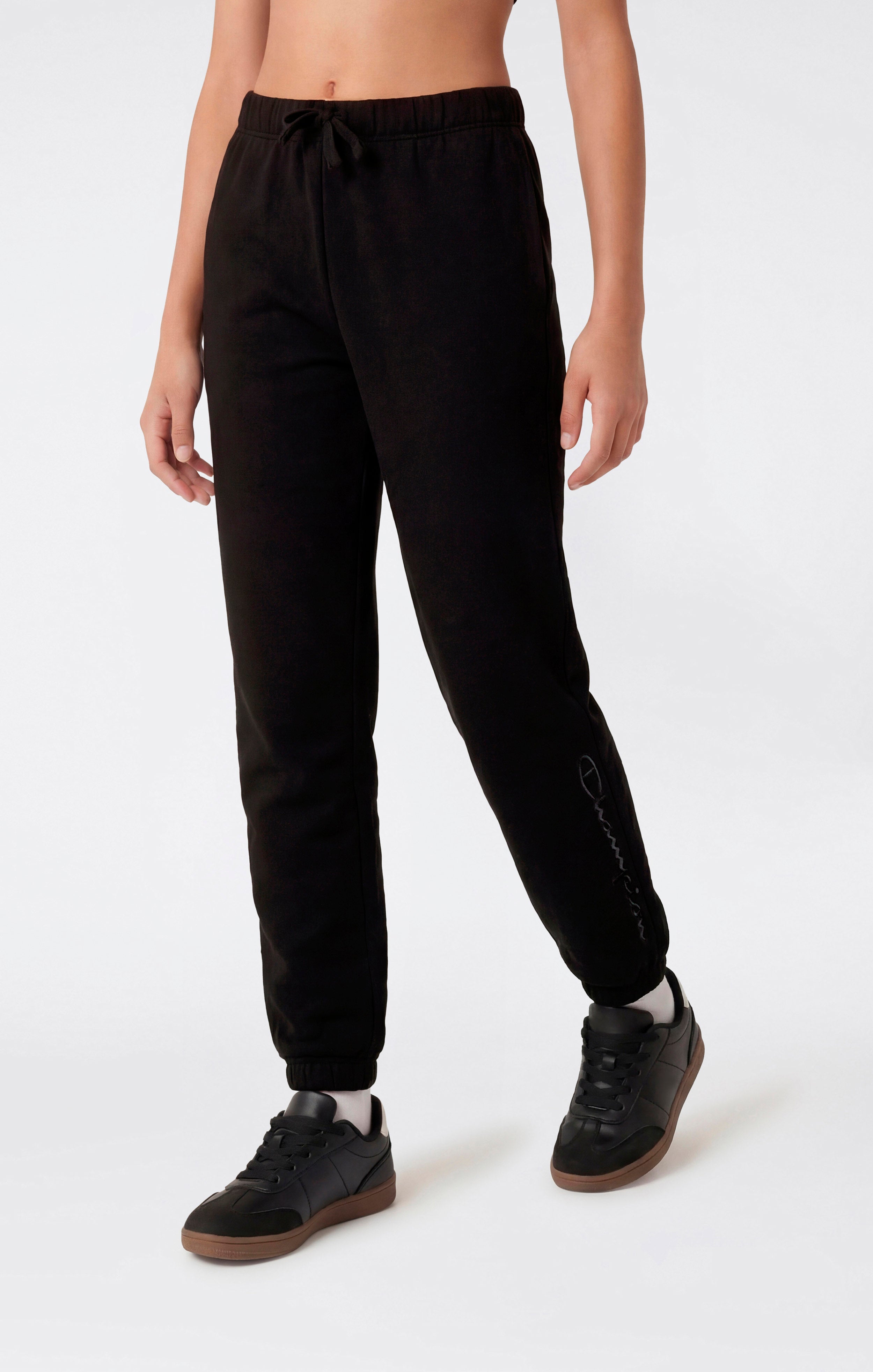 Girls’ Elastic Cuff Pants With Embroidered Logo