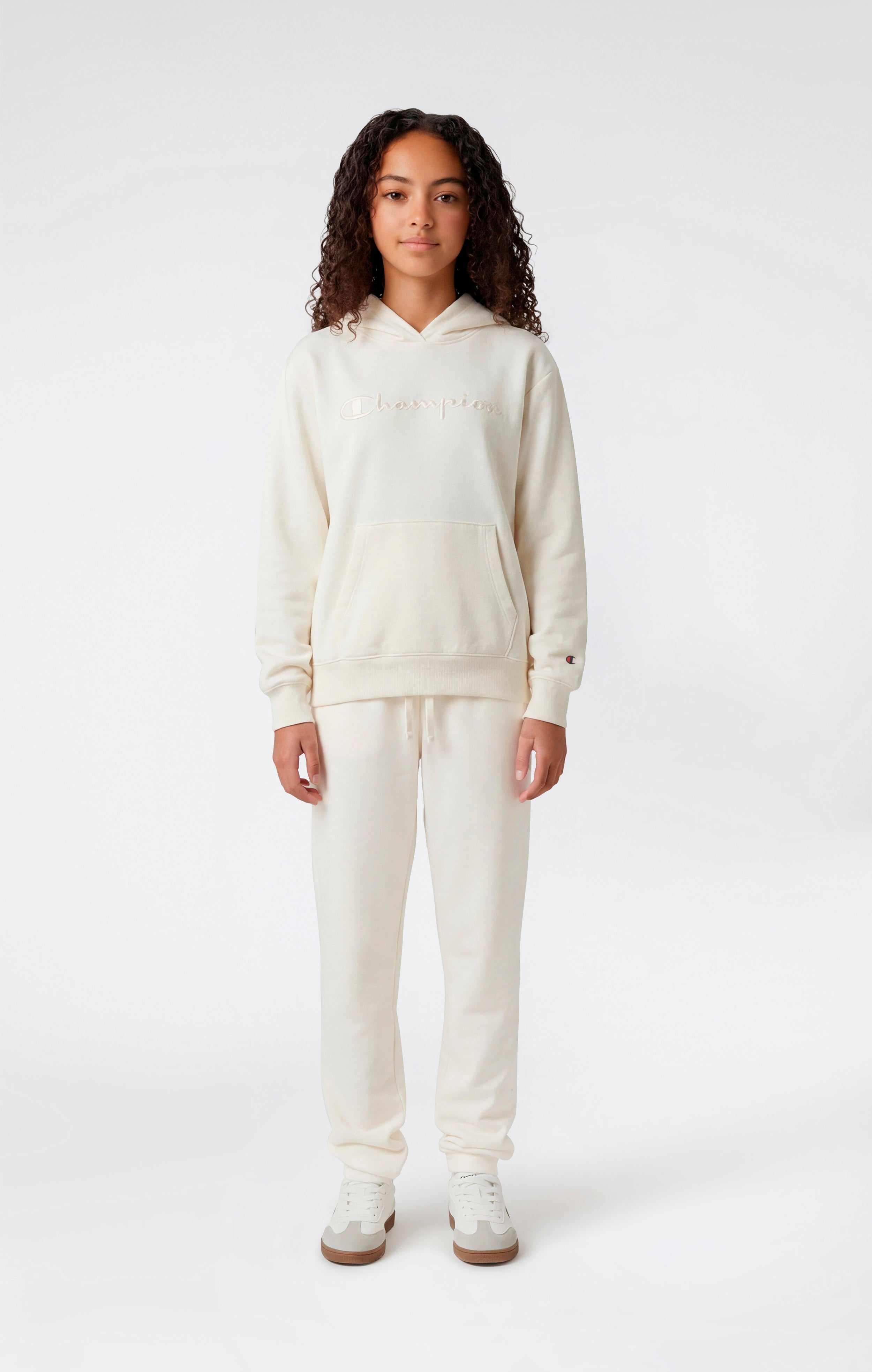 Girls’ Elastic Cuff Pants With Embroidered Logo