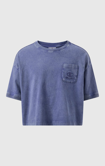 Camiseta crop efecto lavado para niña Icons