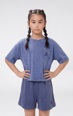 T-shirt crop effet délavé pour fille Icons