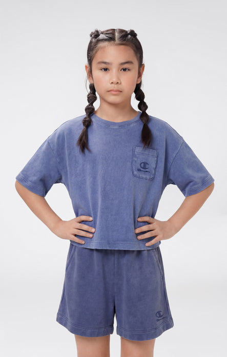 Girls’ Washed Effect Crop T-Shirt Icons